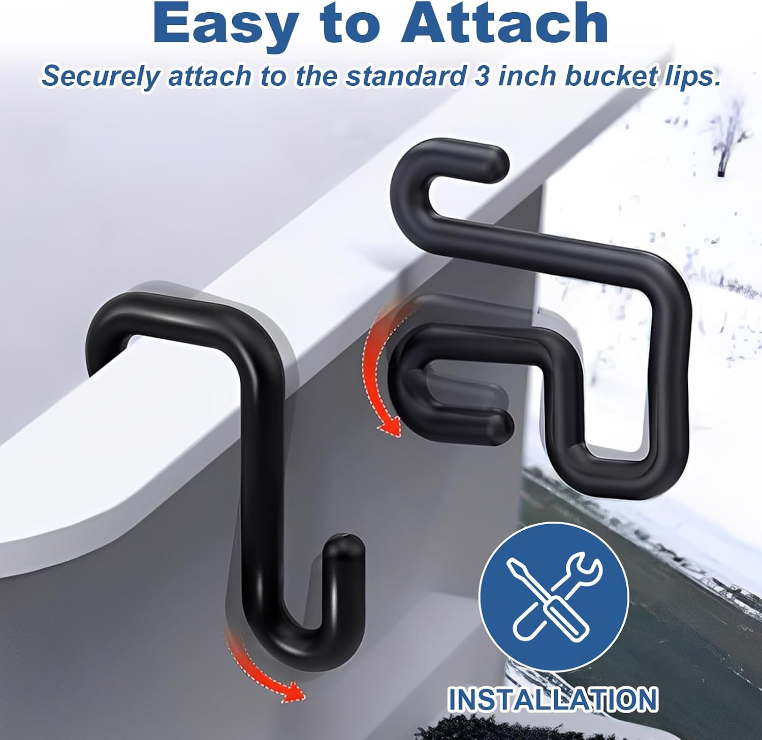LANIAKEA 10PCS Bucket Hooks Lineman Bucket Tool Holder Aerial Bucket Hook Fits for 3" Aerial-Bucket Lip Durable, Safe & Easy Tool Holder
