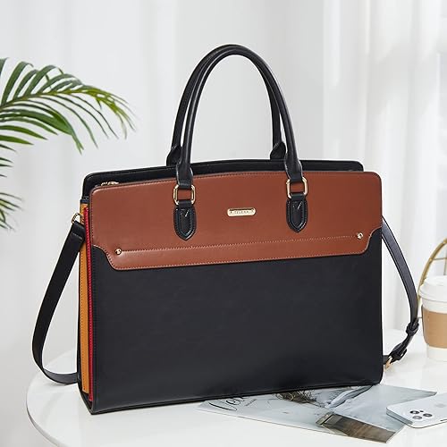 Miniatura 43 de Telena Laptop Tote Bag for Women, 15.6 Inch Shoulder Tote Bag Leather Briefcase for Women, Large Capacity Handbag Bags