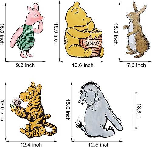 Miniatura 2 de Suministros clásicos de fiesta de Winnie The Pooh, 5 carteles de patio con estacas, decoración de fiesta de césped al aire libre, decoraciones de