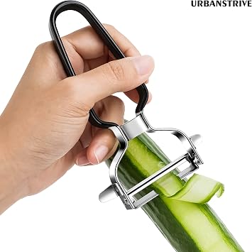 Urbanstrive Stainless Steel Y Shaped Vegetable Peelers For Kitchen, Heavy Duty Potato Peeler Hand, Fruit Peeler Veggie Peeler, Kitchen Food Peelers, Comfortable Handle, Dishwasher Safe, Black
