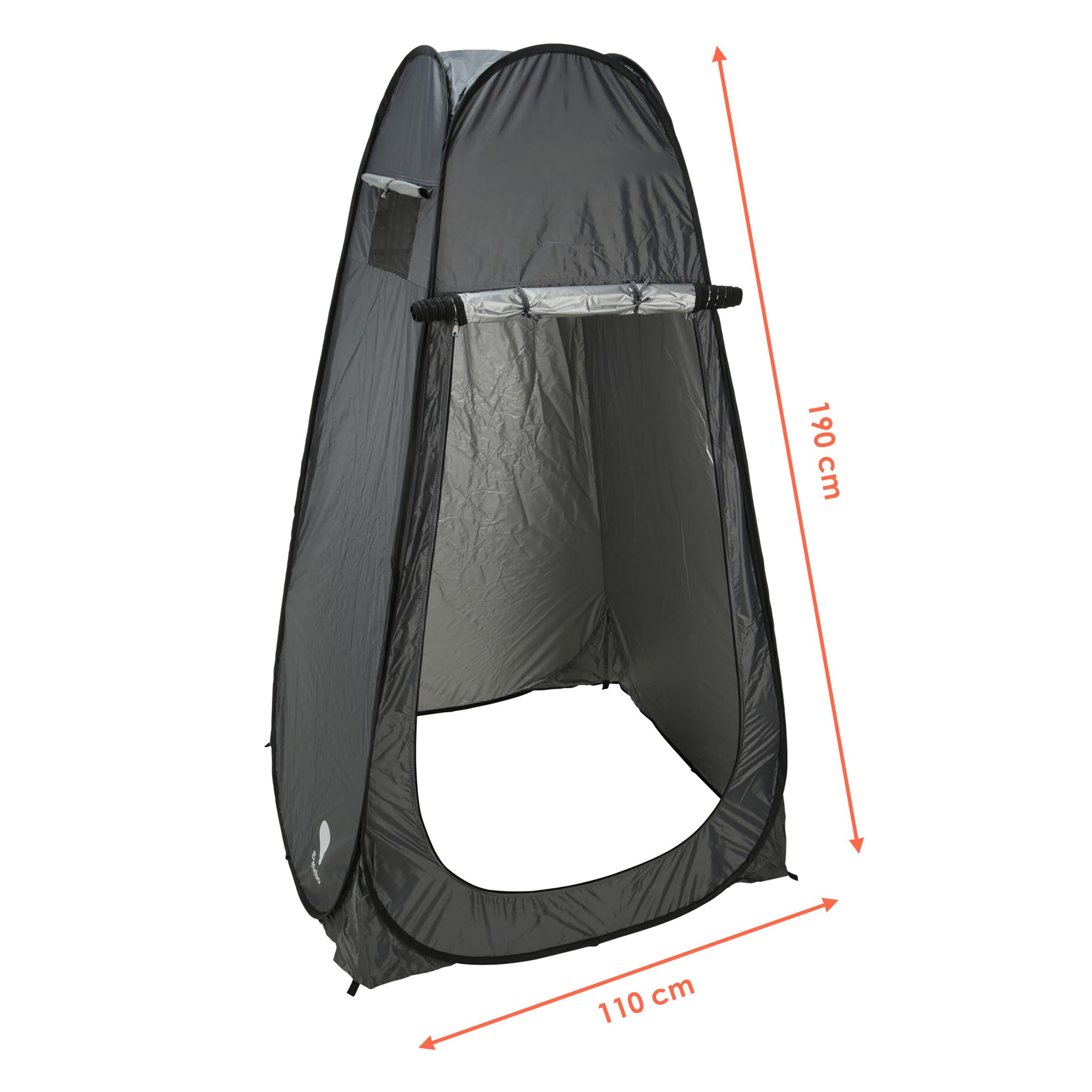 Tenda pop-up con cerniera – 190 x 110 cm – Tenda WC da campeggio grigio con borsa per il trasporto – Glamping tenda da doccia WC tenda da campeggio spogliatoio da spiaggia per festival trekking