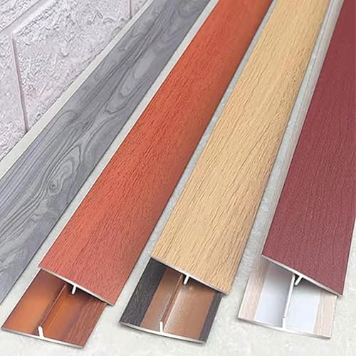 Miniatura 2 de T-Molding - Tiras de transición de imitación de madera, umbral de puerta plana de alfombra a azulejo, borde de umbral autoadhesivo, tira de suelo de