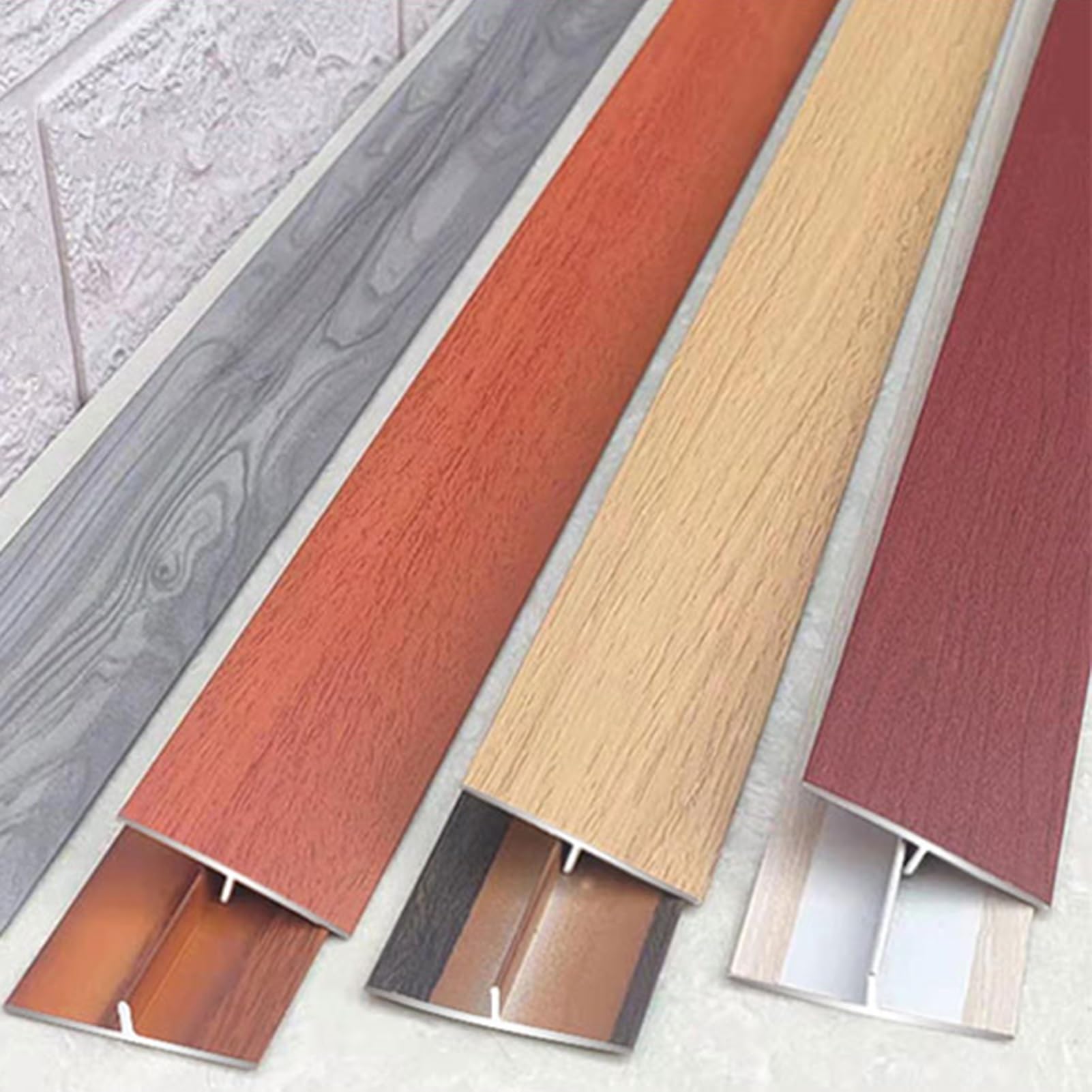 Profilé de seuil de Porte Extra étroit en métal, Imitation Bois, pour Moquette et carrelage, profilé de seuil Auto-adhésif, revêtement de Sol en Aluminium