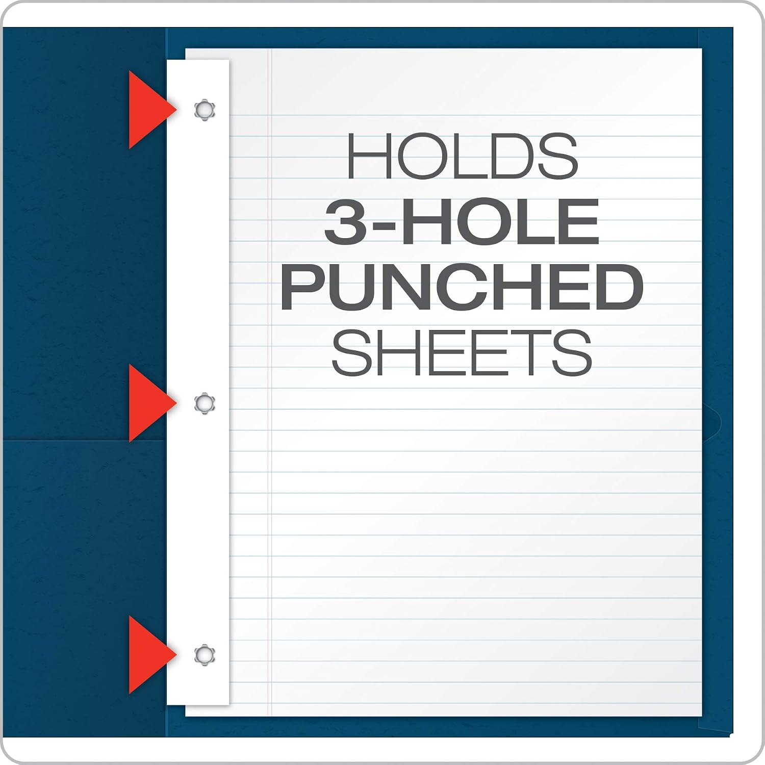 Oxford Two-Pocket Folders w/Fasteners, Blue, Letter Size, 25 per Box (57702), 25-Count - Image 4
