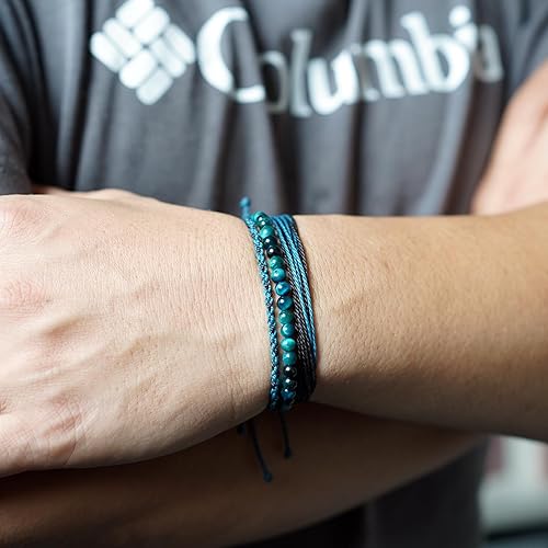 Miniatura 99 de Handmade Natural Stone Beaded Healing Bracelet Gift for Men Adjustable Rope String Bracelet