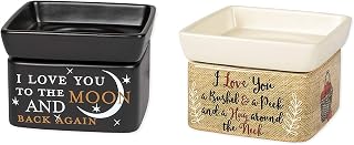 2 Pc Set Love You to The Moon and Back, Love You Bushel and a Peck Ceramic Stone 2-in-1 Tart Oil Wax Candle Warmers