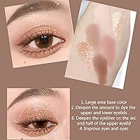 Vista 3 de Paleta de sombras de ojos de 6 colores mate y brillante, sombras de ojos mezclables y duraderas Sombra de ojos mezclable y construible Maquillaje