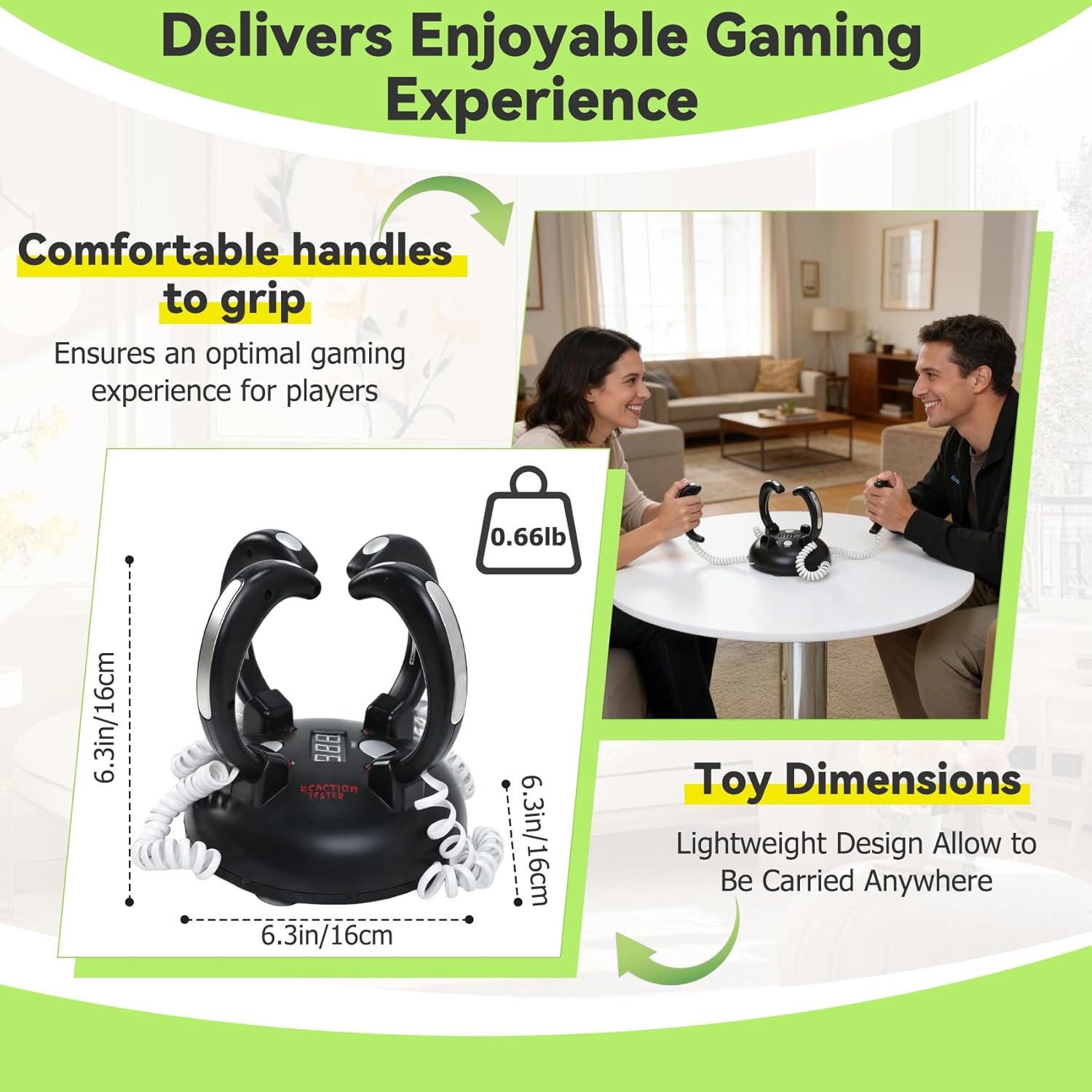 Electric Shock Game - Party Toy for Adults, Adjustable Intensity Prank Console, Hilarious Gag Gift for Party Games & Christmas, Test Speed & Reflexes