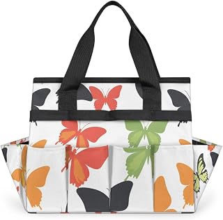 Garden Tool Bag Organizer Garden Tote Bag with Pockets Butterfly Tool Storage Organizer Gardening Tool Kit Holder 13" x 6.8" x 2.8"