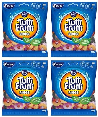Fazer Tutti Frutti Rings Gummy 4 Packs of 180g