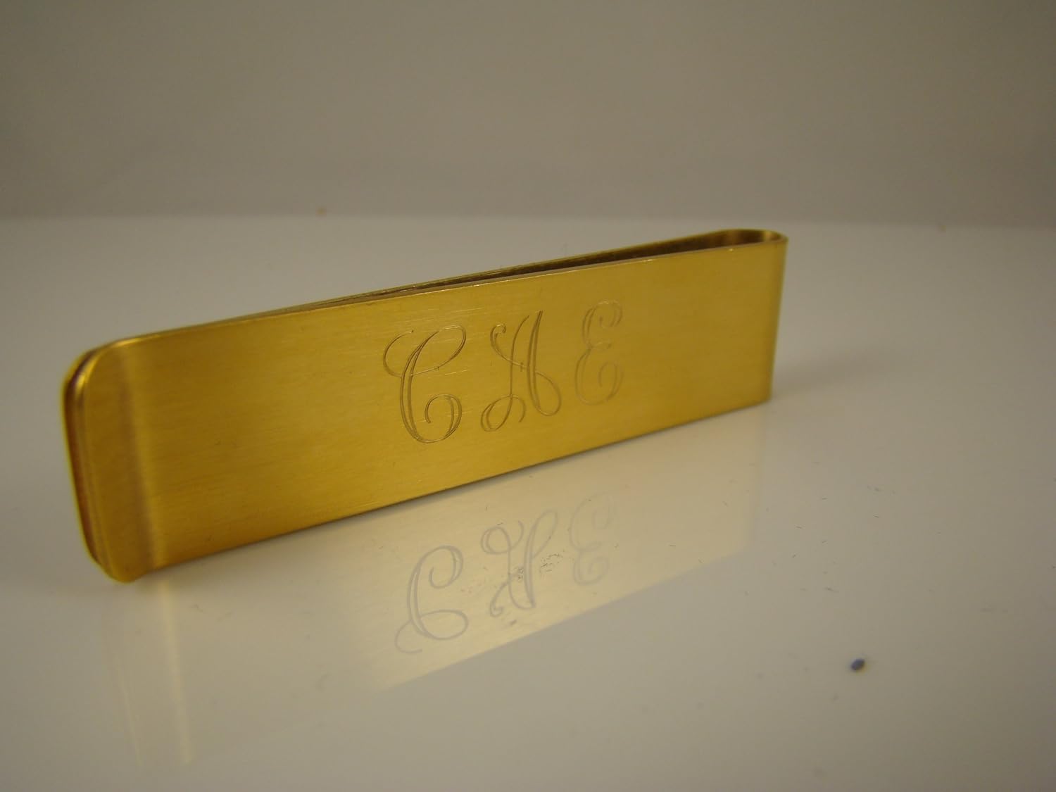 Money Clip, 24ct Pure Gold Plated Monogrammed Money Clip, 24k Gold