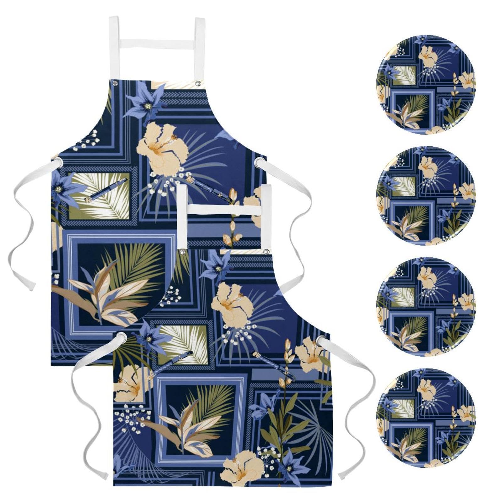 Tabliers de cuisine avec 4 broches pour protéger vos vêtements des taches de graisse - 7