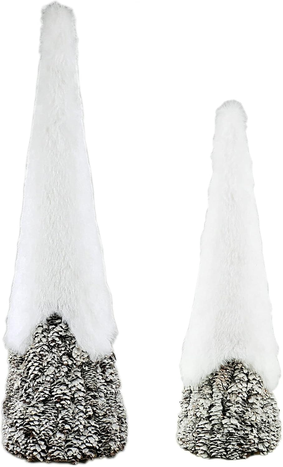 Nature Vibe 17.3 Inches Snowy Christmas Cone Trees Set of 2