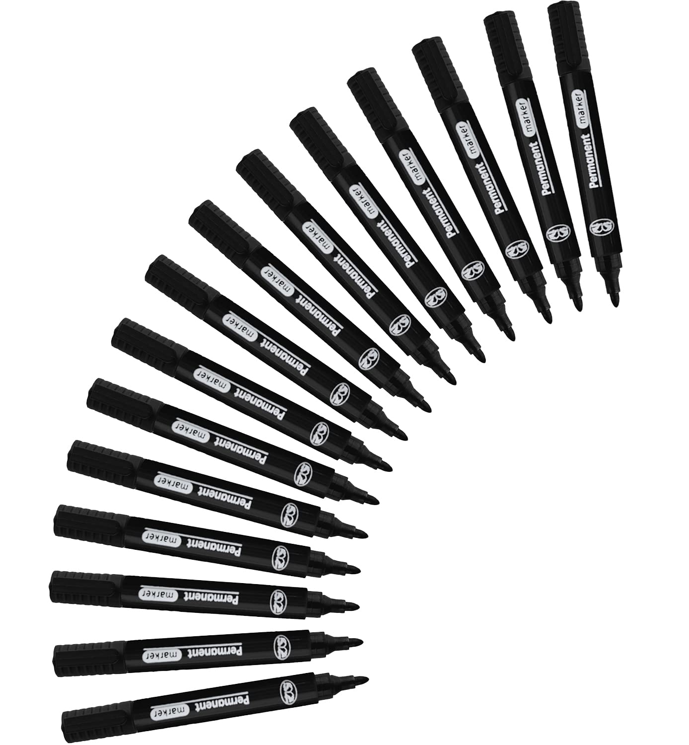 JMS we create smile Black Permanent Markers Thick Bullet Tip Pens Waterproof Quick Drying Smear proof Pens Plastic Glass Wood Metal Fabric Colouring Marking (15)