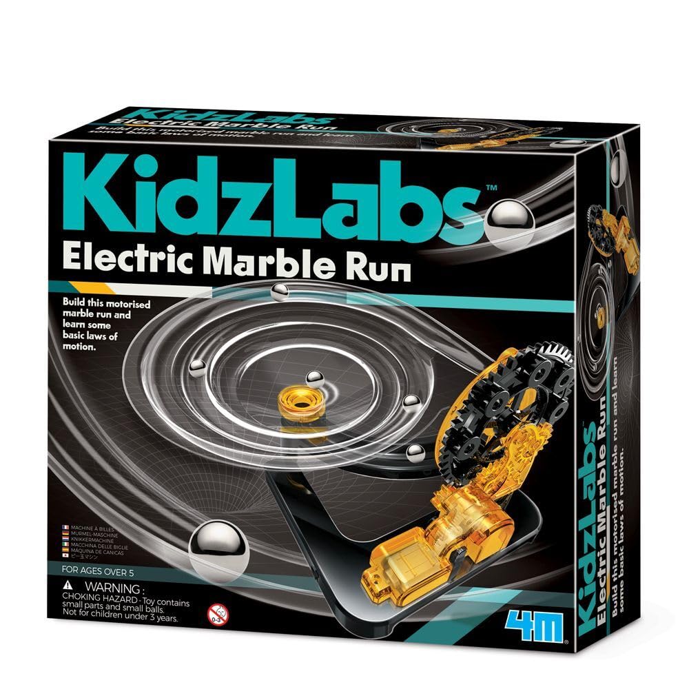 4M - KidzLabs/Electric Marble Run, Motorised Science Kit for Kids 5-12 Years, Black