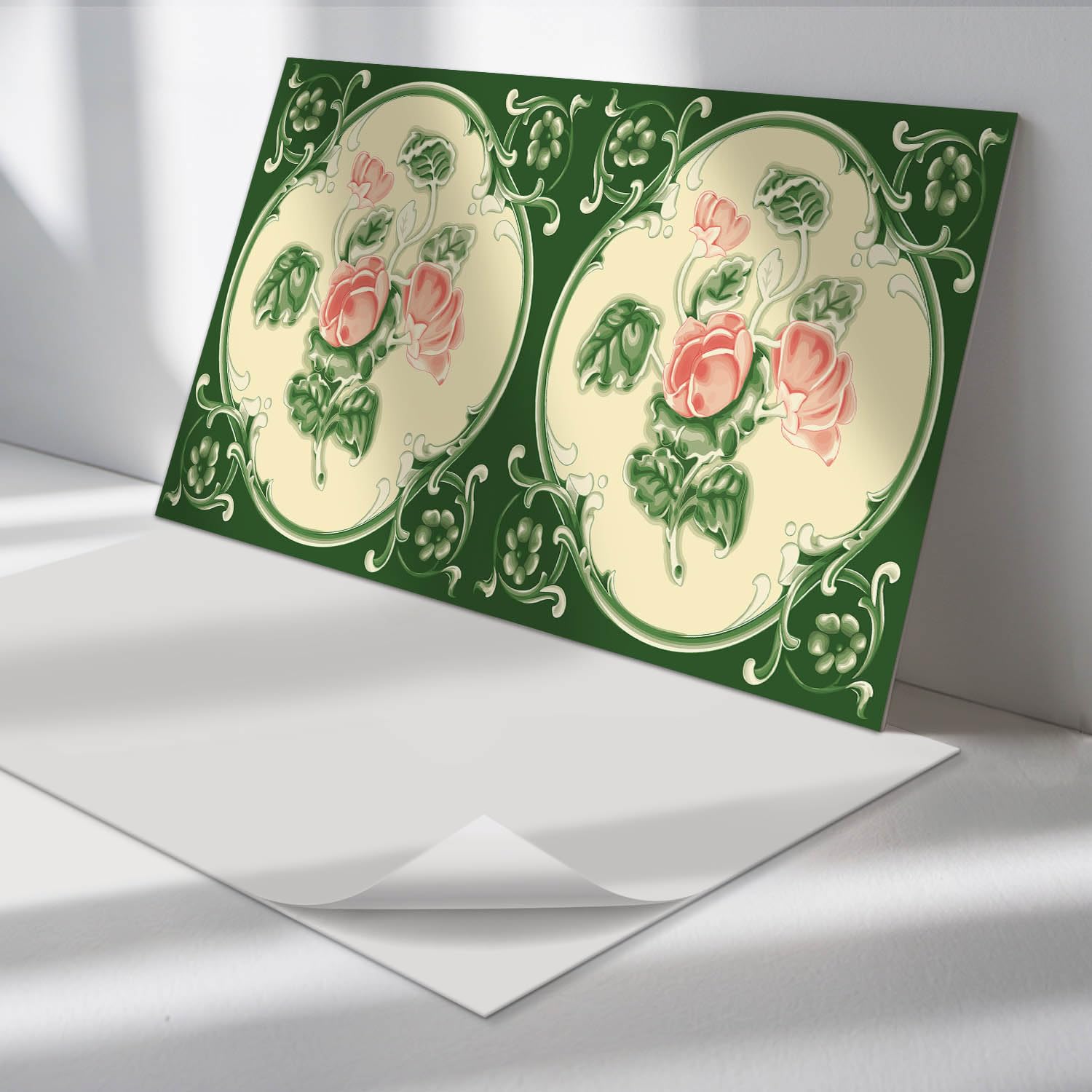 Panneaux autocollants étanches en vinyle floral 60x30 cm pour habillage mural durable