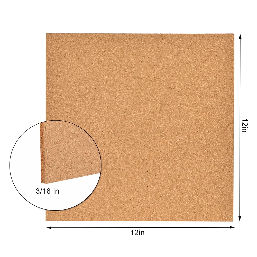 Okydoky Azulejos autoadhesivos de corcho de 30 x 30 cm, 4 mm de grosor, paquete de 25 azulejos de boletín para oficina, hogar, escuela