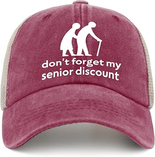 Dont Forget My Senior Discount Hat Women Trendy Funny Old People Dad Hat Mens Trucker Hat Cycling Caps Low Profile