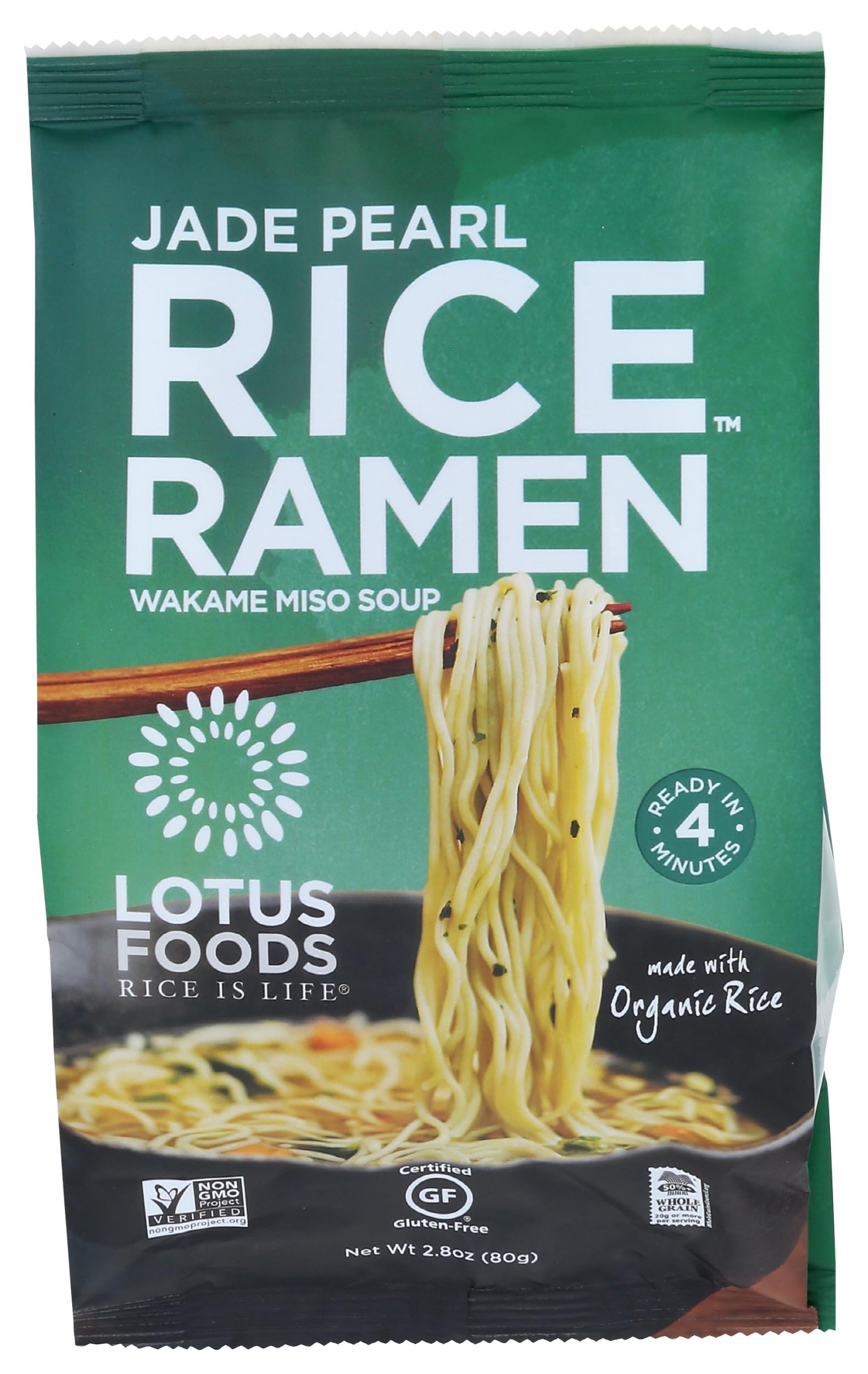 Lotus Foods Rice Ramen, Jade Pearl Rice with Miso Soup, 2.8 oz