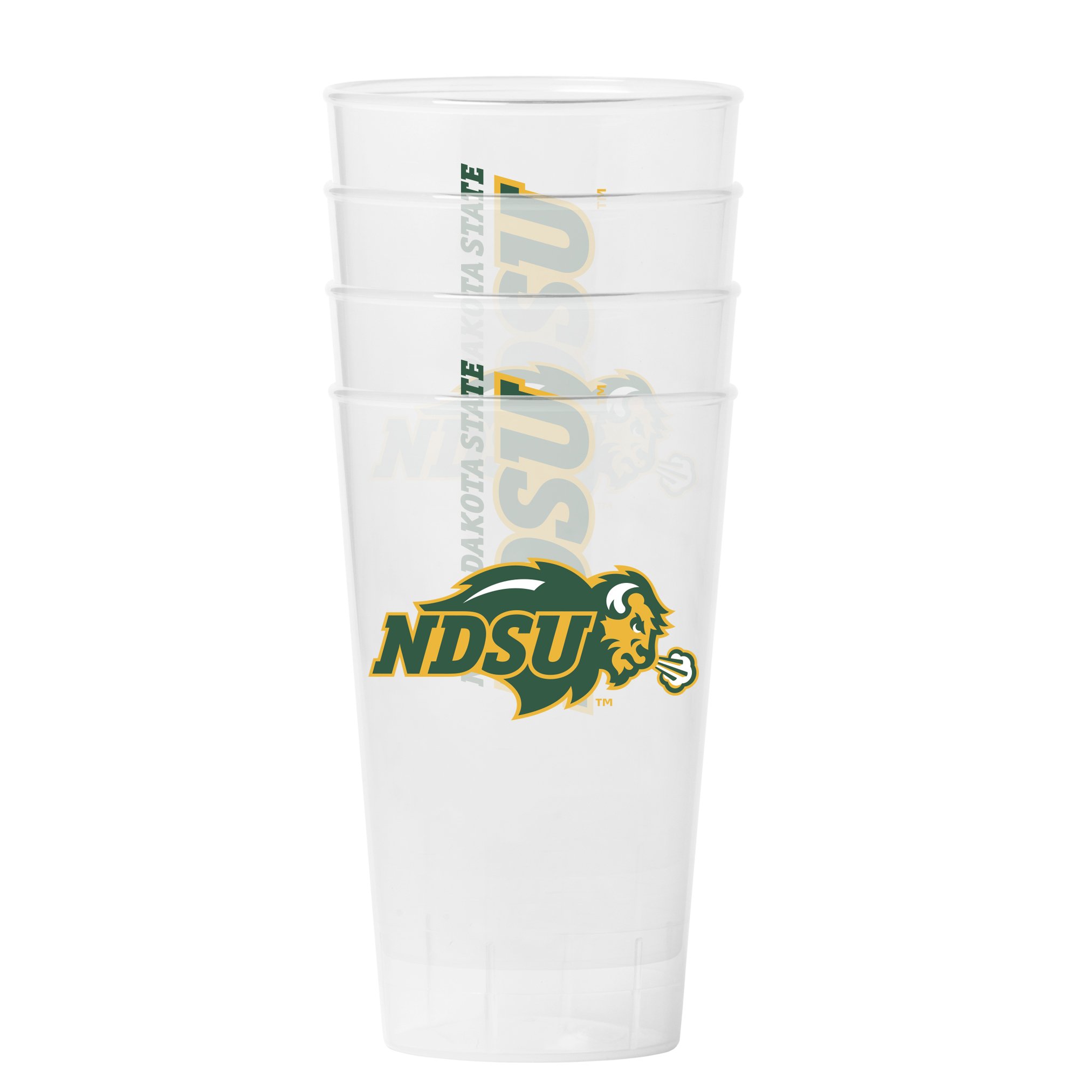 Boelter Brands NCAA North Dakota State Bison Plastic Pint, 16-ounce, 4-Pack