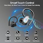 Ecouteurs sans fil, 50H Bluetooth 5.4 Casques Sport, Bluetooth Ecouteurs avec ENC Annulant le bruit, HiFi Ecouteurs sans fil Stereo Sound avec écouteurs, IP7 Buds d'oreille imperméables, gris de fer