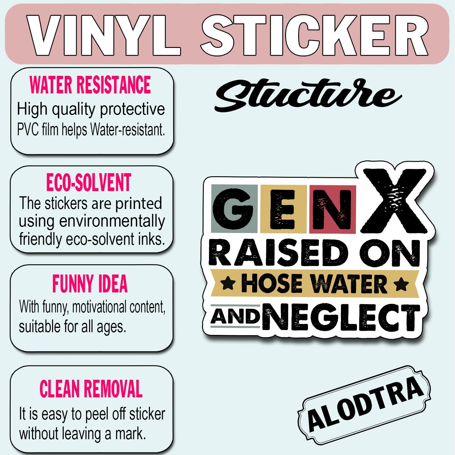 (3pcs) Generation X Sticker Raised on Hose Water and Neglect Sticker Funny Quote Waterproof Vinyl Decal for Water Bottles, Tumblers, Cup, Laptops, Hard Hats, Kindle, 3 x 2,2 inch image 4