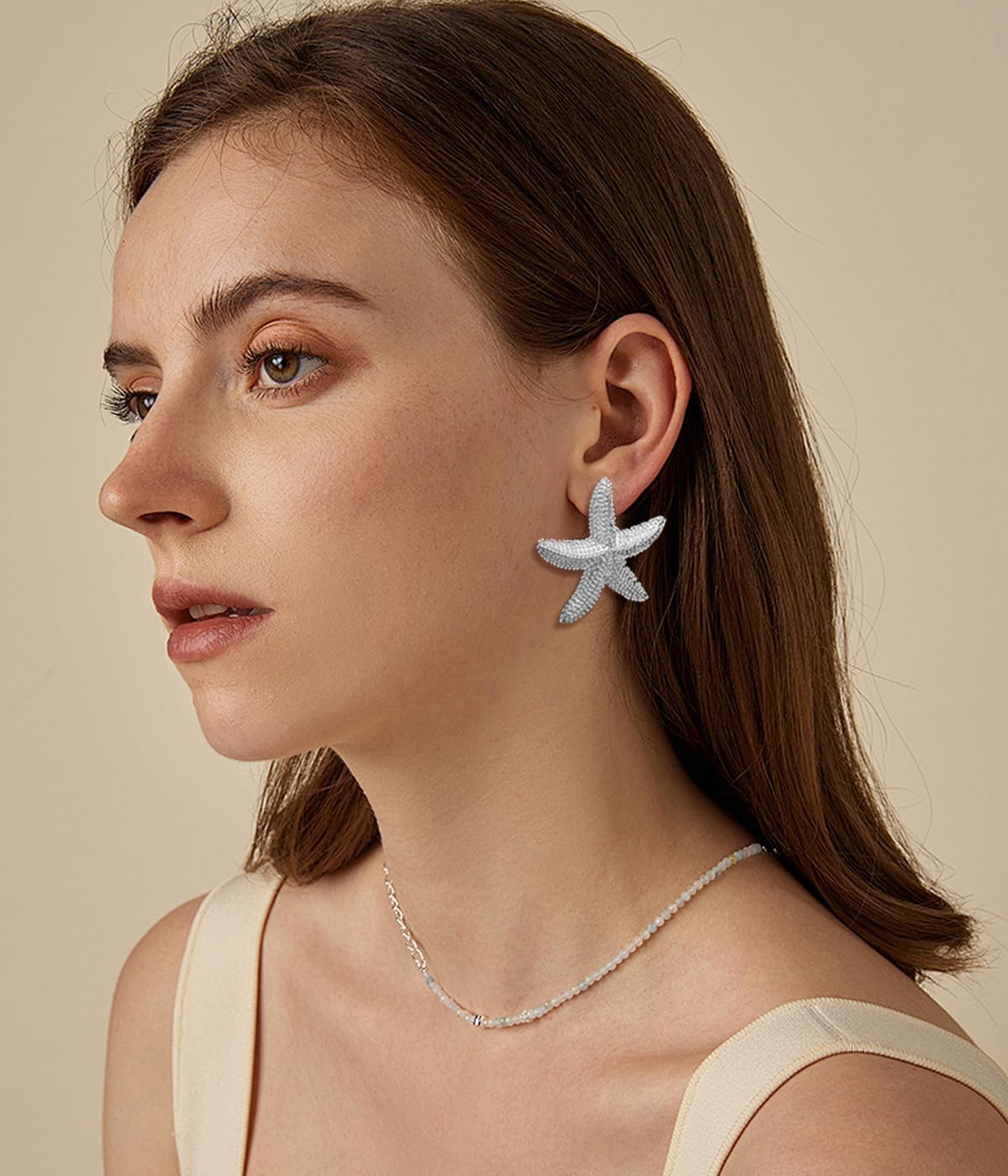 Starfish Shell Stud Earrings for Women,Gold Silver Shell Trendy Drop Dangle Boho Ocean Shell Pearl Earrings Summer Beach Jewelry - Image 6