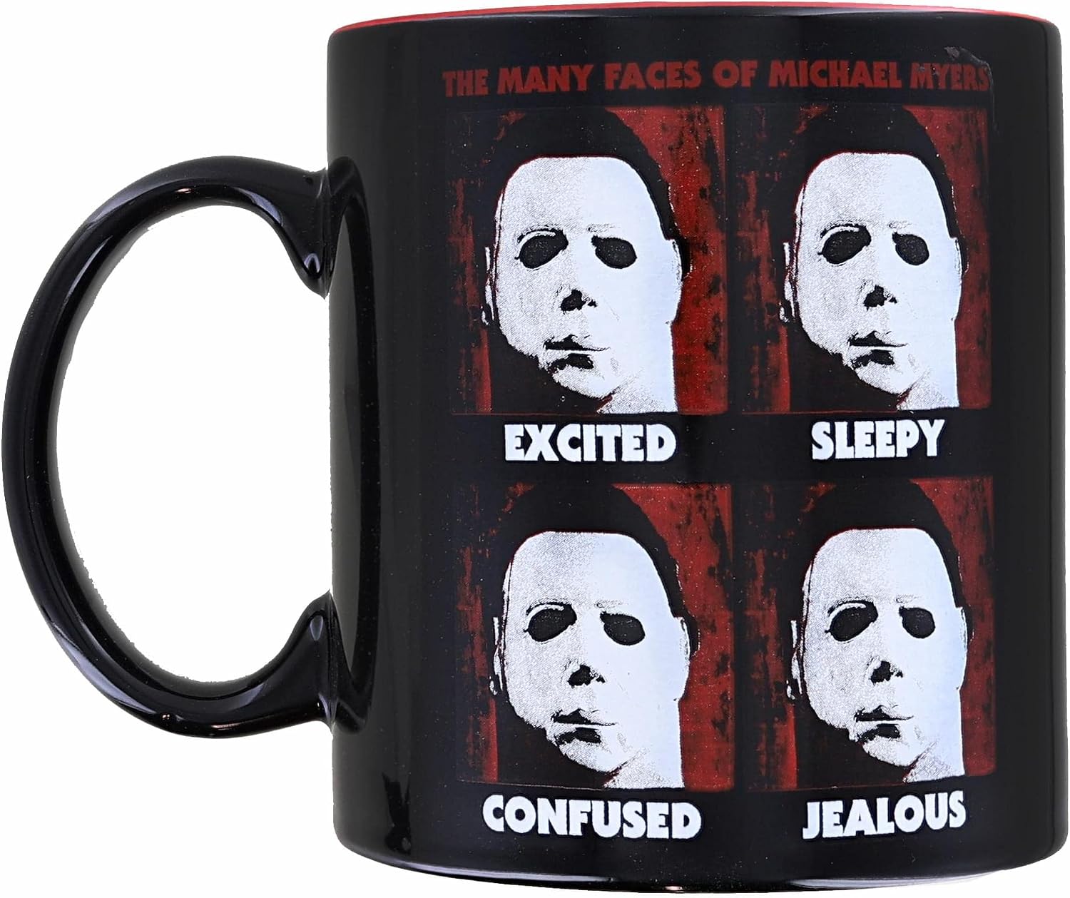Silver Buffalo Halloween Many Faces of Michael Myers Ceramic Mug | Large Coffee Cup For Espresso, Tea | Holds 20 Ounces