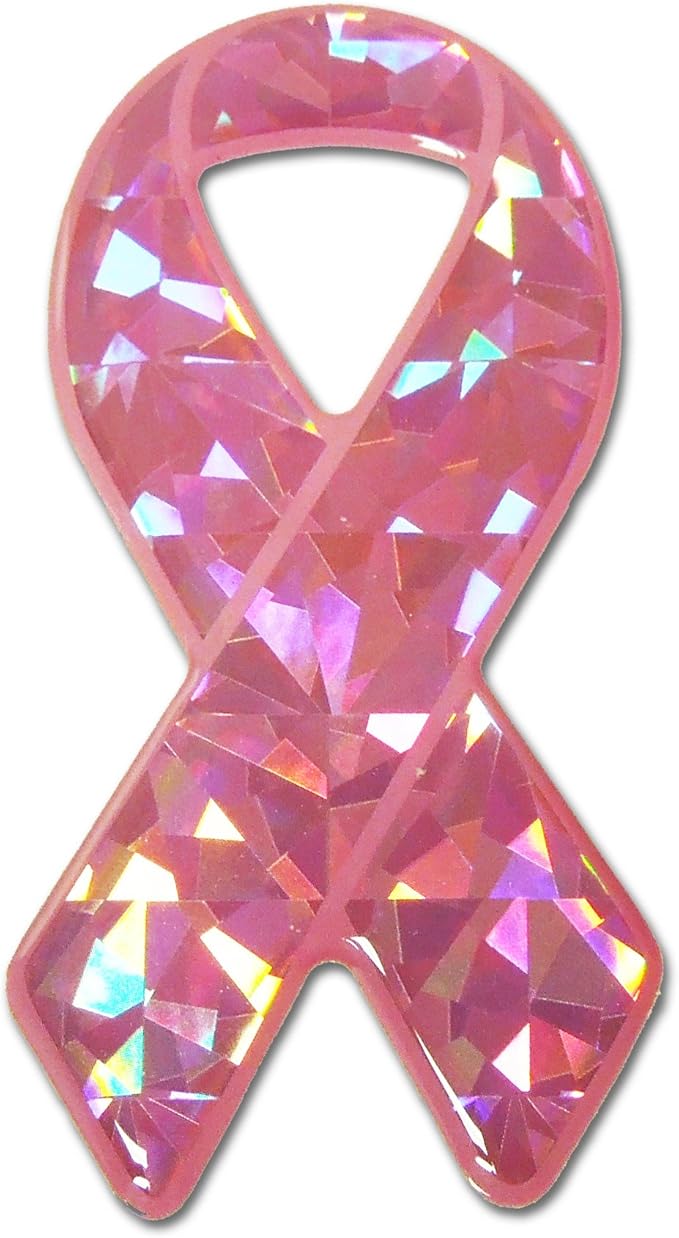 Elektroplate Pink Ribbon Breast Cancer Awareness Reflective Domed Decal (3.5