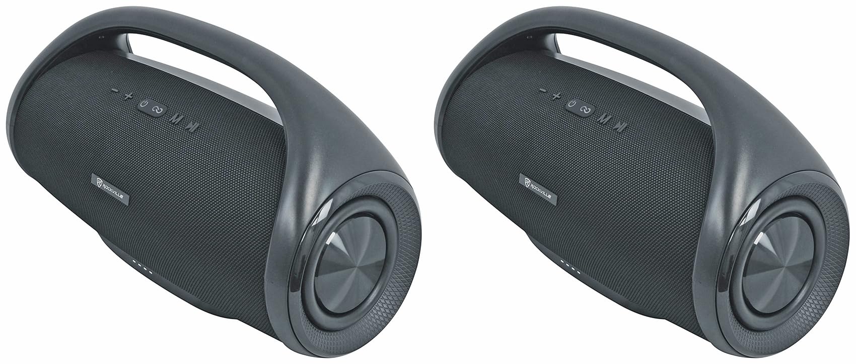 Rockville Bundle: (2) CANON-XXL Huge Portable Bluetooth Speaker w Booming Bass+Wireless Link