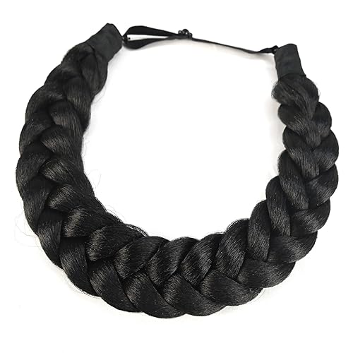 TOECWEGR Hair Braided Headband Classic Chunky Wide Thick Plaited Braids
