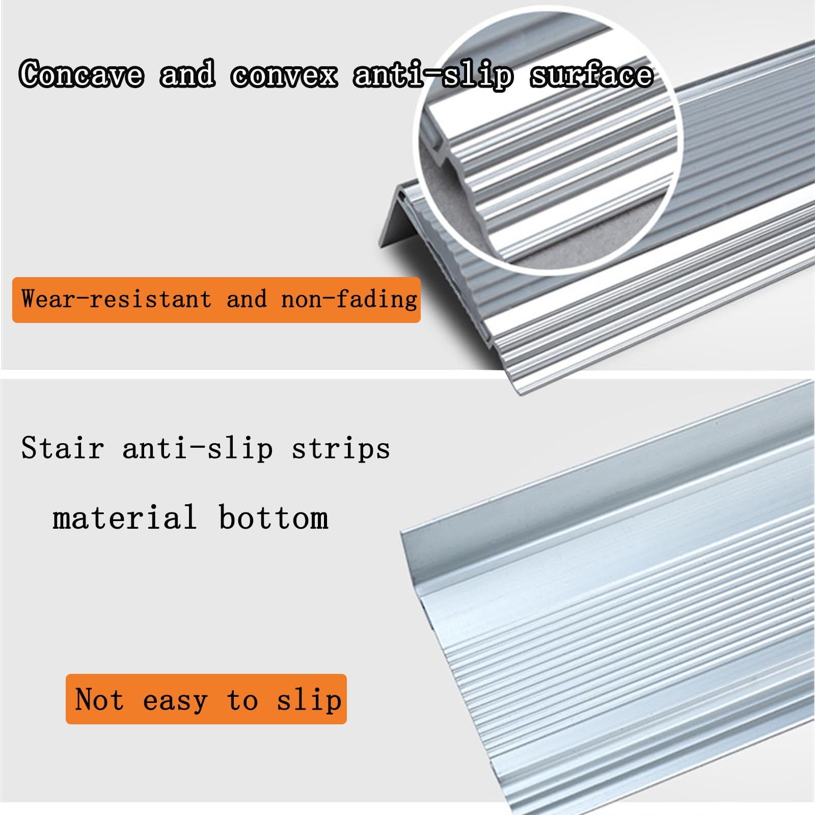 Tira Antideslizante De Borde Escalonado, Aluminio Tiras Antideslizantes para Peldaños, Protectores De Borde De Peldaño De Escalera, Proceso De Anodizado, Apto para Guarderías, Hoteles ( Color : A , Si