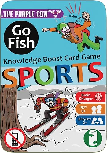 The Purple Cow Go Fish! - Sports - El clásico juego de cartas con un impulso general de conocimiento para niños y familias a partir de 6 años