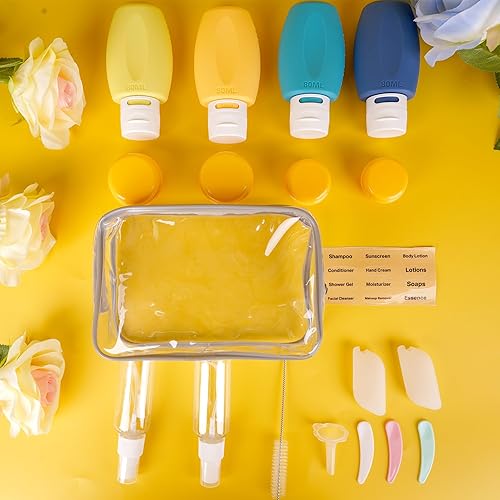 Miniatura 8 de JaneJu - Botellas de viaje para artículos de tocador, aprobadas por la TSA, paquete de 4 recipientes de tamaño de viaje, recargables a prueba de