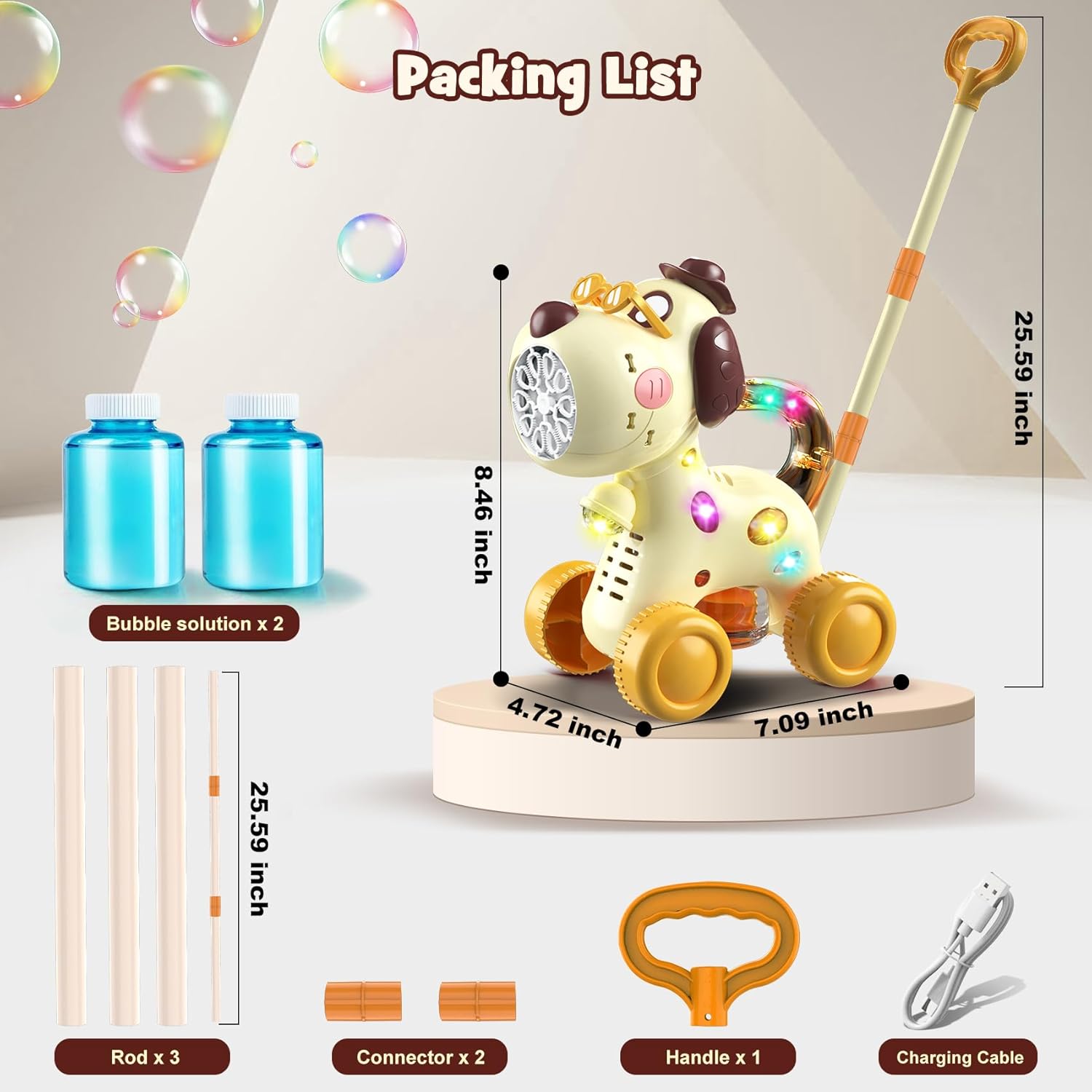 Nicmore Automatic Bubble Machine for Toddlers: Portable Dog Bubble Maker Blower Toys for 3 4 5 6 Year Old Boy Girl Kids Outdoor Toys for Easter Party Birthday