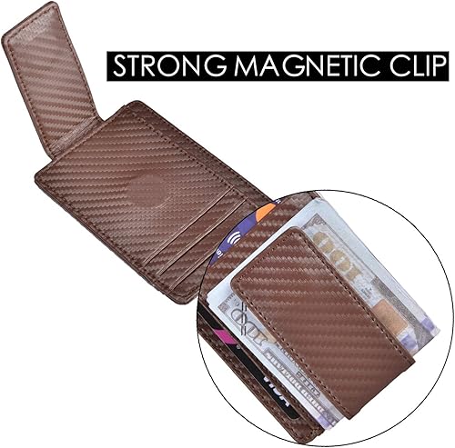 Miniatura 36 de Hopsooken, broche para dinero, cartera con bolsillo frontal, cartera minimalista, para hombre