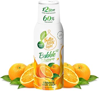 FruttaMax Sugar-Free Orange Syrup   60% Real Fruit | Low-Calorie Drink Syrup for Soda Makers, Cocktails & Desserts   500ml