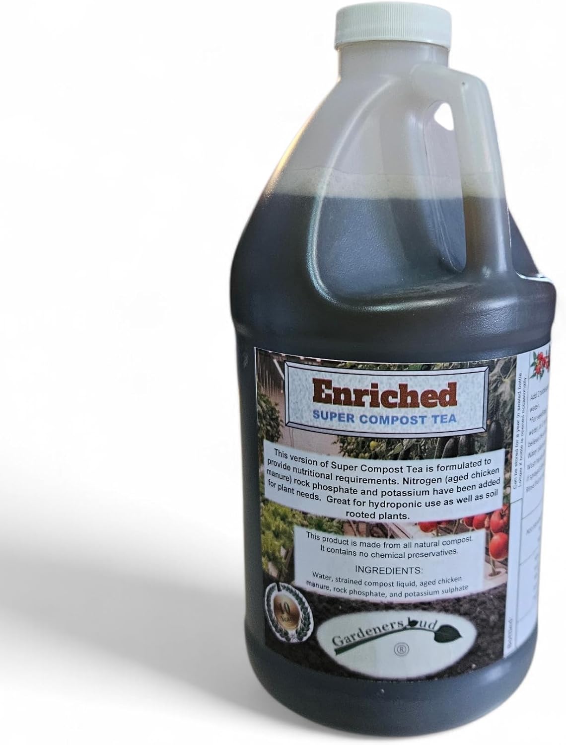 Enriched Super Compost Tea (Half Gallon (64 oz)) Natural and Organic for Plant Food, Nutrient, Fertilizer and Growth Efficiency