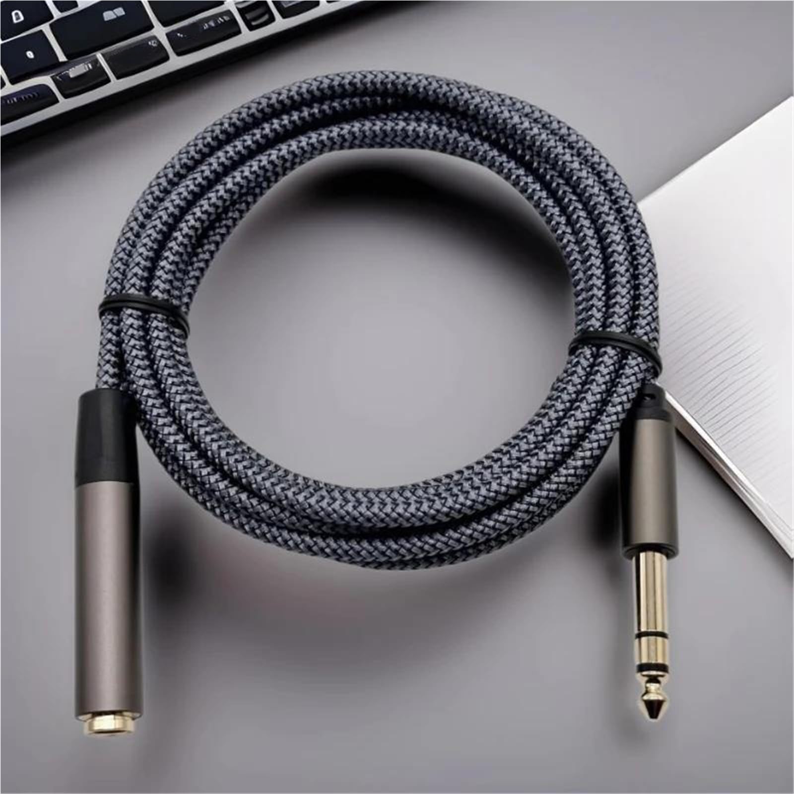 Kabel Do Gitary Przedłużacz Męski Na Żeński 6,35 Mm Do Gitary/basu Trwały | Ten kabel jest wszechstronny i nadaje się do szerokiej gamy sprzętu muzycznego.(5m)