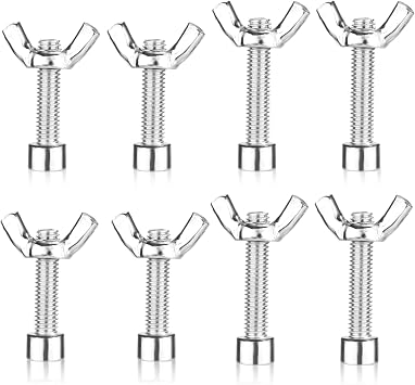 Bat Pins for Pottery Wheel, 4pcs 1" Bolts and 4pcs 1-1/4" Bolts and 8 Wing Nuts Set Stainless Steel Bat Pins Replacements Pottery Tools for Any Standard Wheel Head Ceramic Bat