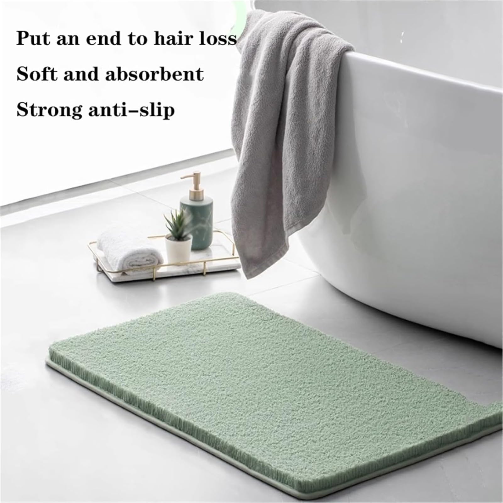 Tappeto da bagno antiscivolo, lavabile, morbido, spesso, assorbente, in microfibra, tappeto da bagno decorativo per la casa, tappeto soffice per doccia, camera da letto e soggiorno, rosso, 80 x