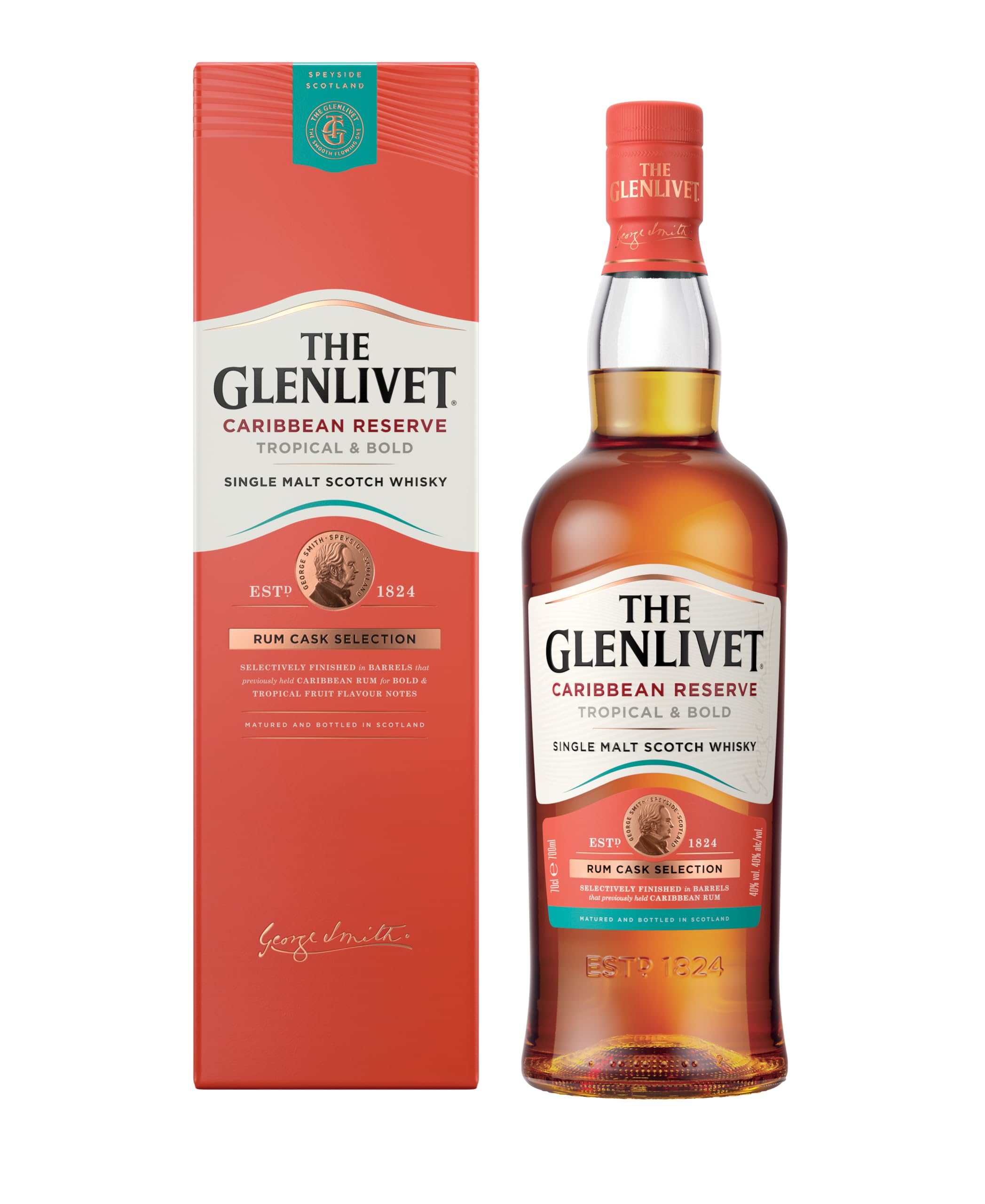 Glenlivet GLENLIVET CARIBBEAN RESERVE - Single Malt Whisky 1x0,7L - 40% Vol. Finished in Caribbean Rum Casks