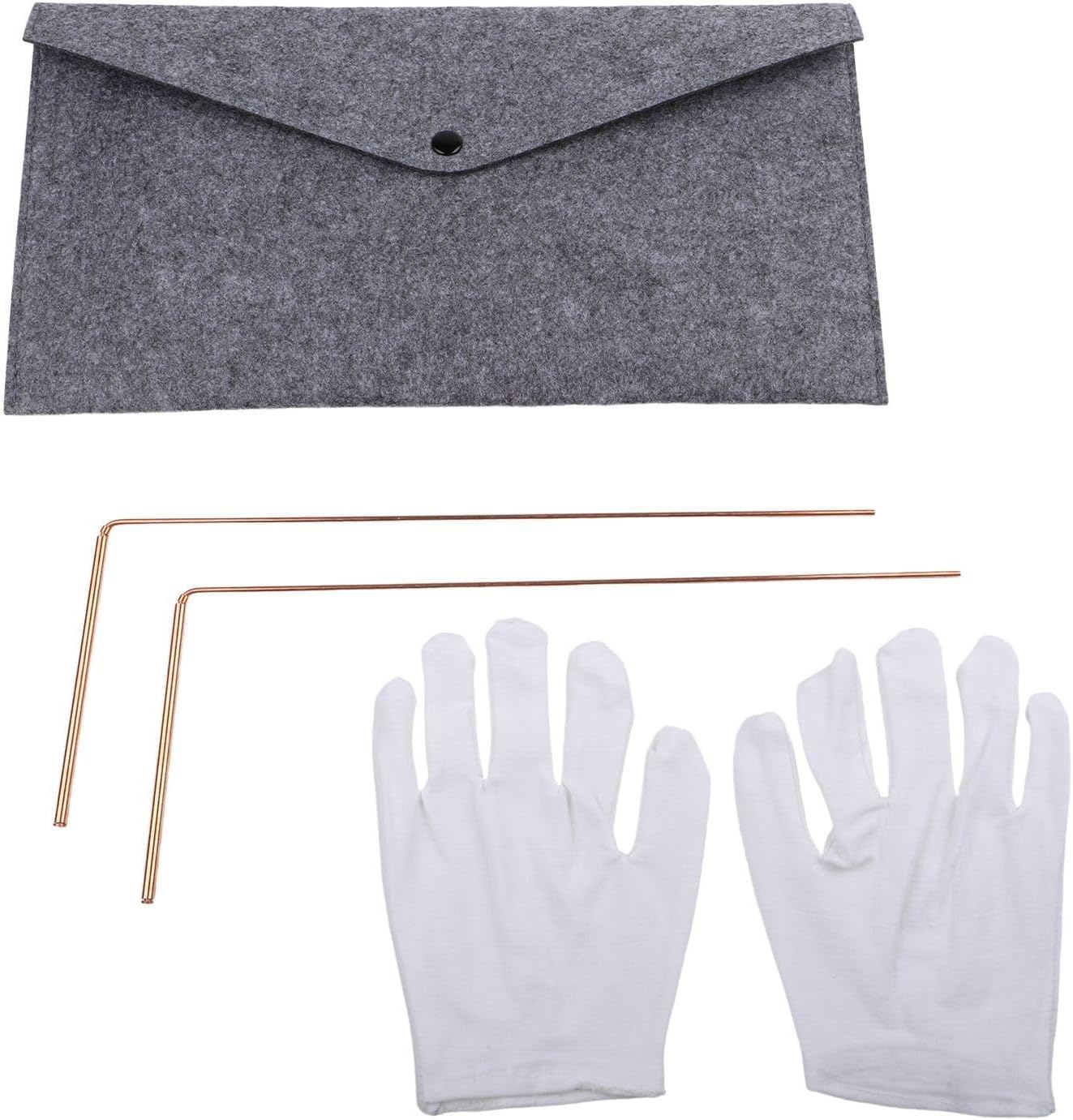 99.9% Copper Dowsing Rods and Divination Pendulum Kit, Telescopic Probe Set for Water Finding, Mineral Detection, Lost Item Location, Energy Healing Instruments with For Crystal Pendulum Accessories