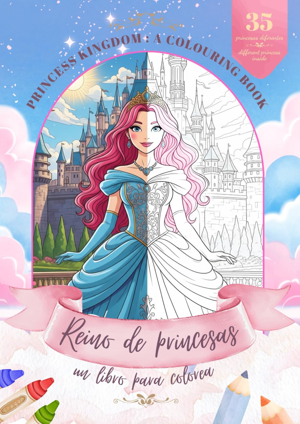 Reino de Princesas: Un Libro Para Colorear