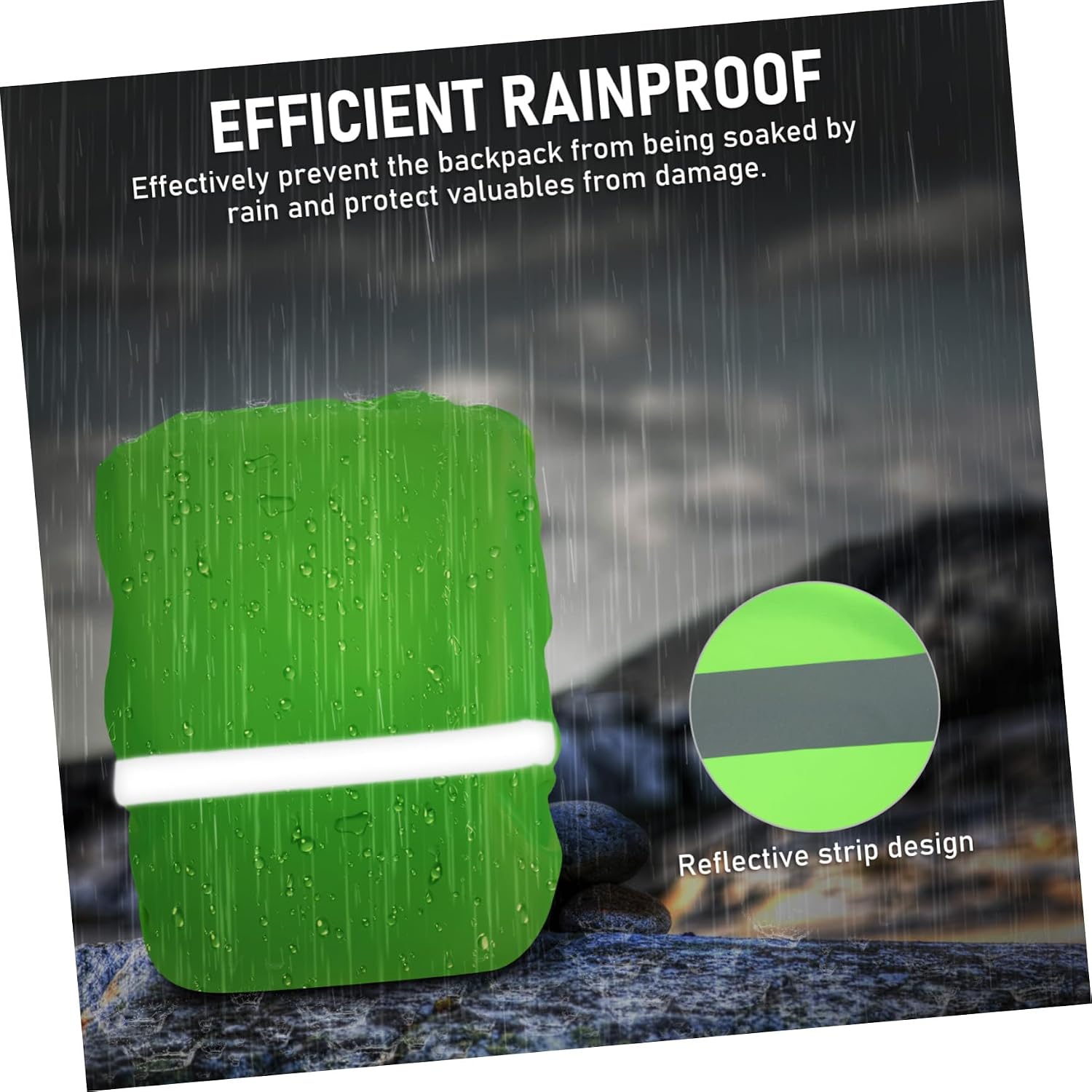 Sosoport 3pcs Backpack Rain Cover Reflective Strip Lightweight Rain Shield for Packs for Hiking Camping and Outdoor Adventures