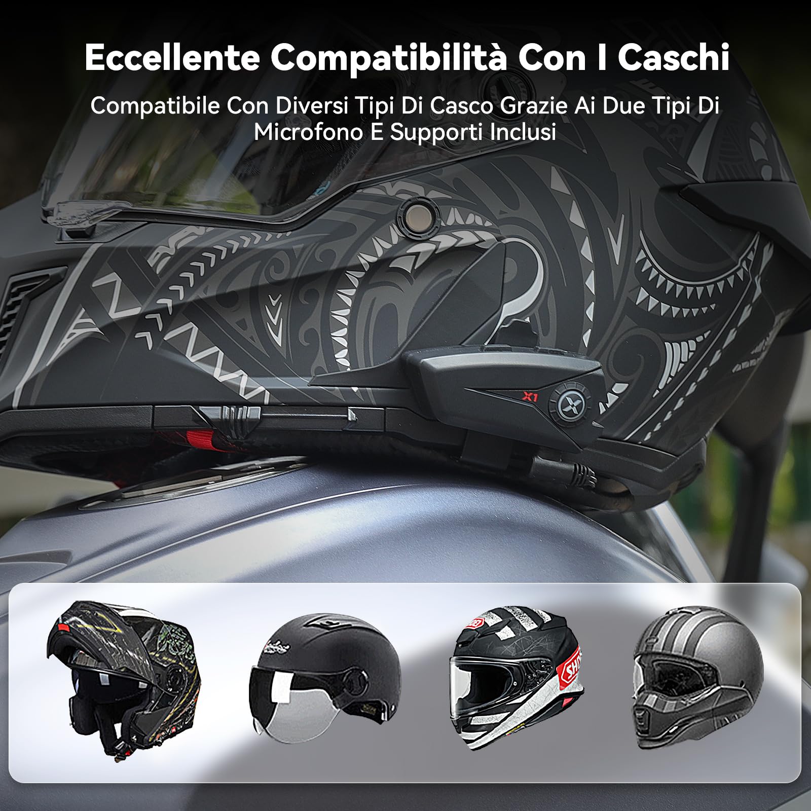 X1 Auricolari Casco Moto