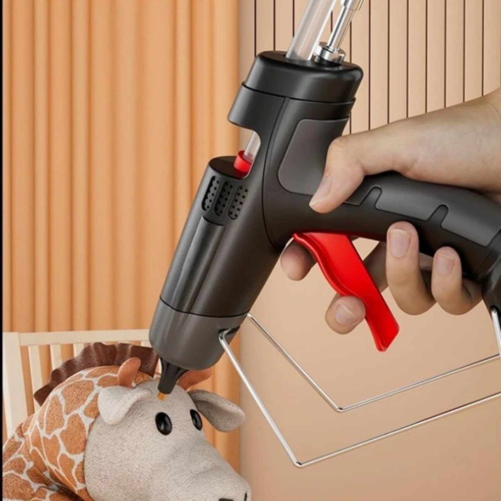 Pistola de pegamento profesional 11 mm con control temperatura, pantalla digital, ajuste pistola silicona caliente industrial pistola de pegamento caliente