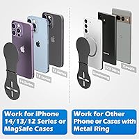 Vista 9 de Soporte magnético desmontable para teléfono portátil y automóvil, soporte de teléfono de escritorio plegable, adaptador de trípode magnético Negro