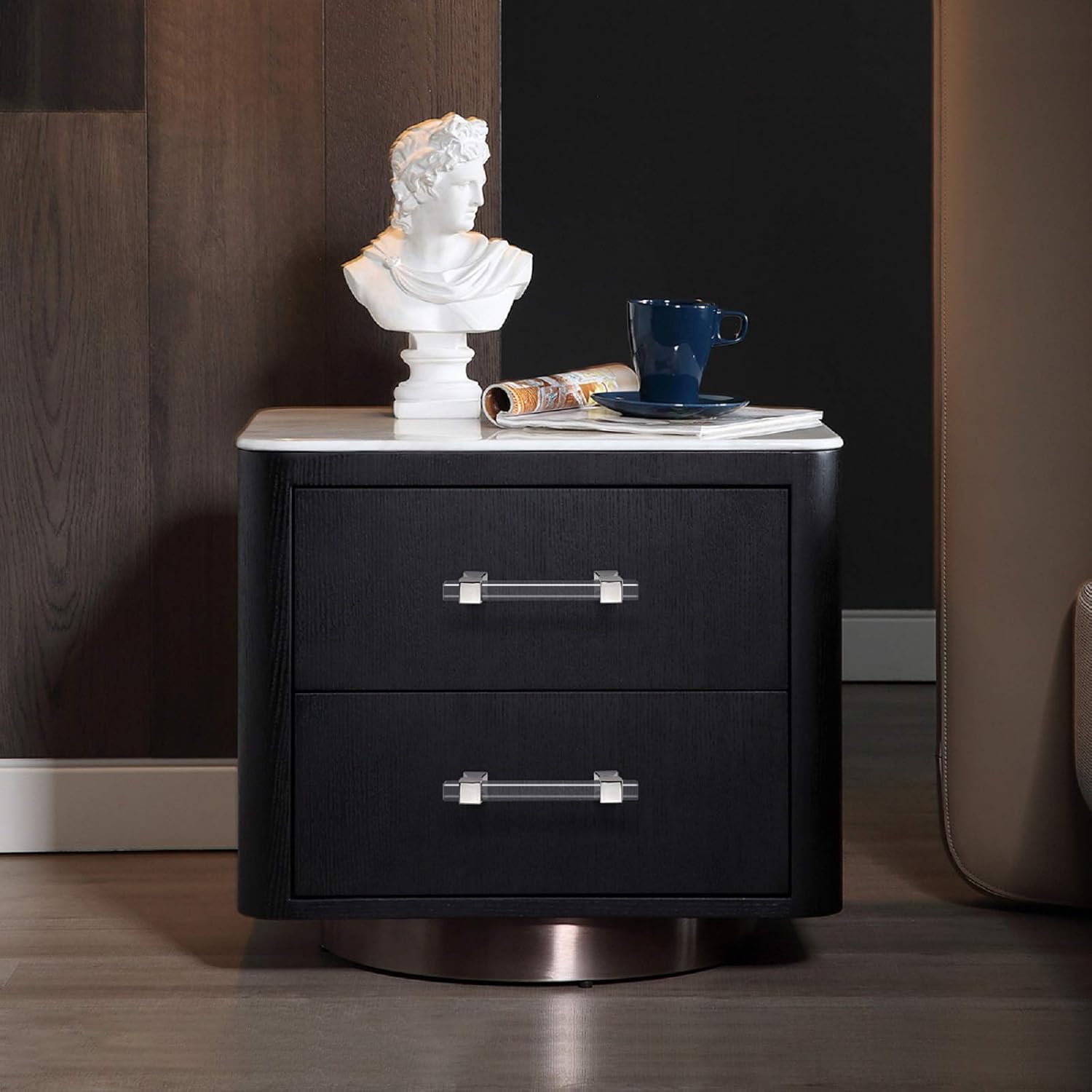 Mengico 3-1/2 Inch Cabinet Pulls Kitchen Cabinet Handles 15 Pack Polished Chrome Modern Drawer Pulls Acrylic Cabinet Hardware for Bathroom and Bedroom