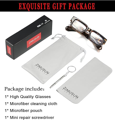 Miniatura 8 de ZIMUSUN Gafas cuadradas de marco grueso para mujeres y hombres, anteojos rectangulares de moda para luz azul, anteojos para computadora